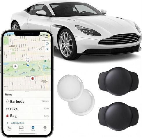 عبوتان من جهاز تعقب GPS للمركبات المزودة بحافظة مغناطيسية تعمل مع Apple Find My (iOS فقط) مقاوم للماء عالمي لتتبع الموقع في الوقت الحقيقي، جهاز مخفي للسيارة، مكتشف بلوتوث، لا يتطلب أي رسوم أو اشتراك in Kuwait