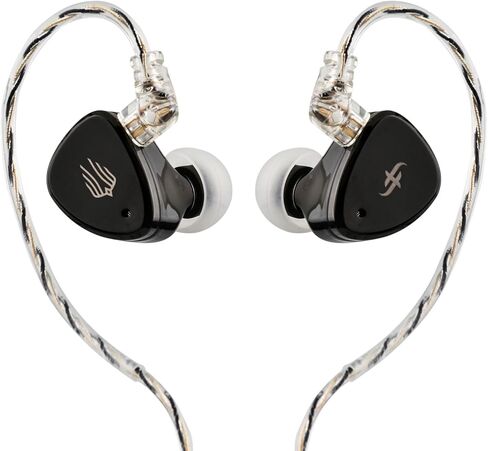 جهاز مراقبة الأذن SIMGOT EM6L، 1DD + 4BA Hybrid Driver IEM، سماعات أذن سلكية للألعاب/HiFi مع غطاء راتنج مطبوع ثلاثي الأبعاد، مع كابل مطلي بالفضة قابل للفصل لعشاق الموسيقى in Saudi Arabia