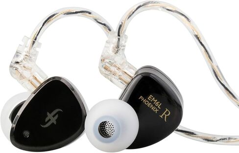 جهاز مراقبة الأذن SIMGOT EM6L، 1DD + 4BA Hybrid Driver IEM، سماعات أذن سلكية للألعاب/HiFi مع غطاء راتنج مطبوع ثلاثي الأبعاد، مع كابل مطلي بالفضة قابل للفصل لعشاق الموسيقى in Saudi Arabia