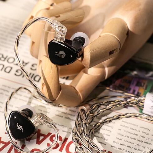 جهاز مراقبة الأذن SIMGOT EM6L، 1DD + 4BA Hybrid Driver IEM، سماعات أذن سلكية للألعاب/HiFi مع غطاء راتنج مطبوع ثلاثي الأبعاد، مع كابل مطلي بالفضة قابل للفصل لعشاق الموسيقى in Saudi Arabia