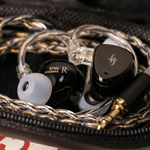 جهاز مراقبة الأذن SIMGOT EM6L، 1DD + 4BA Hybrid Driver IEM، سماعات أذن سلكية للألعاب/HiFi مع غطاء راتنج مطبوع ثلاثي الأبعاد، مع كابل مطلي بالفضة قابل للفصل لعشاق الموسيقى in Saudi Arabia
