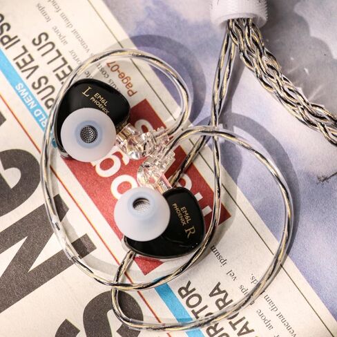 جهاز مراقبة الأذن SIMGOT EM6L، 1DD + 4BA Hybrid Driver IEM، سماعات أذن سلكية للألعاب/HiFi مع غطاء راتنج مطبوع ثلاثي الأبعاد، مع كابل مطلي بالفضة قابل للفصل لعشاق الموسيقى in Saudi Arabia