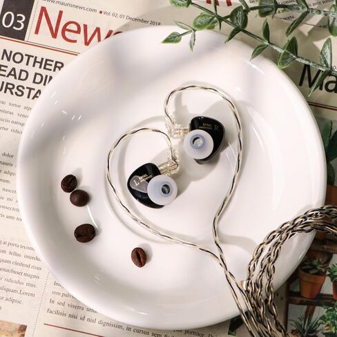 جهاز مراقبة الأذن SIMGOT EM6L، 1DD + 4BA Hybrid Driver IEM، سماعات أذن سلكية للألعاب/HiFi مع غطاء راتنج مطبوع ثلاثي الأبعاد، مع كابل مطلي بالفضة قابل للفصل لعشاق الموسيقى in Saudi Arabia