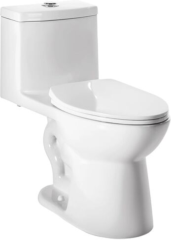 17" Comfort Height Toilet with Soft close seat, One piece Toilets for Bathrooms Elongated, Dual Flush 0.8/1.28 GPF, Nano Self-Cleaning Glaze, Easy to Clean&Install, ADA Height, 12" Rough-In in Saudi Arabia