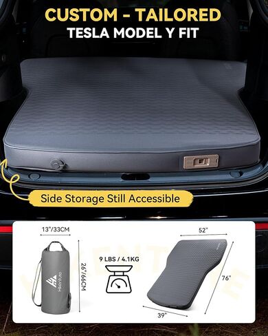 مرتبة تخييم Hikenture لطراز Tesla Y، وسادة نوم ذاتية النفخ بمضخة كهربائية، سرير مرتبة من الإسفنج السميك والهواء من طراز Y مقاس 4 بوصات، وسادات تخييم معزولة بقيمة 9.5 R لـ Tesla (سميكة للغاية 4 بوصات) in Kuwait