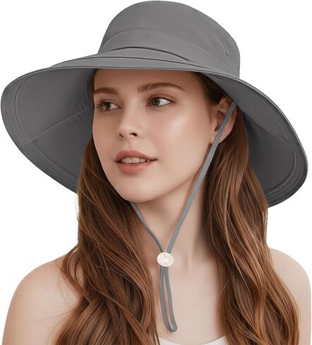 قبعات شمس للنساء على نطاق واسع من ذيل الحصان UV حماية شاطئ قبعة دلو قابلة للماء قابلة للماء للسفر المشي لمسافات طويلة البستنة in Kuwait