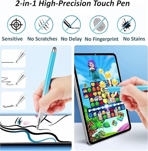 قلم Tab A11 لجهاز Samsung Galaxy Tab A11/A11+/A9+/A9/A8/A8 Plus/A7/A7 Lite، 3 قطع قلم لأجهزة Android وiOS جميع الأجهزة التي تعمل باللمس لأجهزة iPad Pro/iPhone/Fire HD/Surface Table (وردي + أزرق + أرجواني) in Kuwait