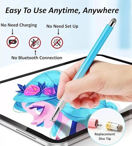 قلم Tab A11 لجهاز Samsung Galaxy Tab A11/A11+/A9+/A9/A8/A8 Plus/A7/A7 Lite، 3 قطع قلم لأجهزة Android وiOS جميع الأجهزة التي تعمل باللمس لأجهزة iPad Pro/iPhone/Fire HD/Surface Table (وردي + أزرق + أرجواني) in Kuwait
