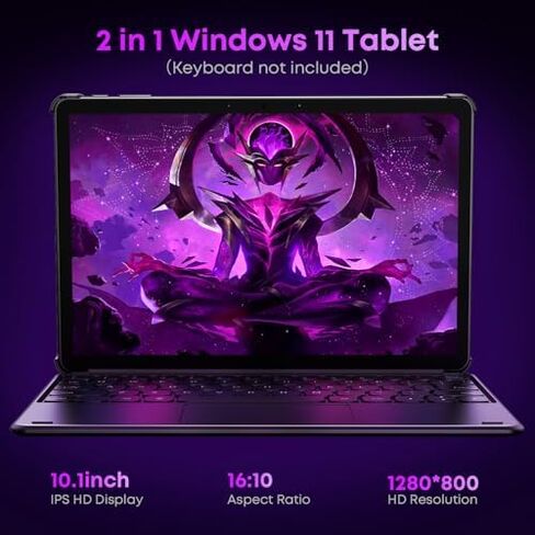 CHUWI 2 in 1 Laptop Tablet, Windows 11 Tablet with Keyboard 10.1'', Intel i3 (Up to 3.9GHz), 8GB RAM 256GB SSD, Windows Tablet PC in Kuwait