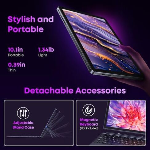 CHUWI 2 in 1 Laptop Tablet, Windows 11 Tablet with Keyboard 10.1'', Intel i3 (Up to 3.9GHz), 8GB RAM 256GB SSD, Windows Tablet PC in Kuwait