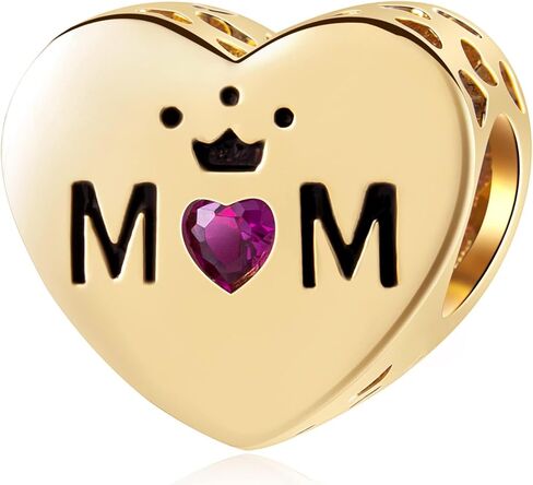 GEMDAZZ Mothers Day Heart Series Charm 925 Sterling Silver Clear Mother/Family Tree/Queen Mom Beads fit European Women Bracelet, Gift for Family/Birthday/Christmas/Grandma in Kuwait