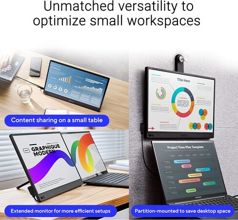 ASUS ZenScreen 16" Portable USB Monitor (MB169CK-P) - Full HD, IPS, Dual USB-C, Eye Care, Flicker Free, Blue Light Filter, Anti-Glare Surface, 360° Kickstand, 3 yr Warranty in Kuwait