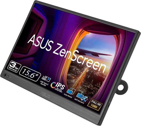 ASUS ZenScreen 16" Portable USB Monitor (MB169CK-P) - Full HD, IPS, Dual USB-C, Eye Care, Flicker Free, Blue Light Filter, Anti-Glare Surface, 360° Kickstand, 3 yr Warranty in Kuwait