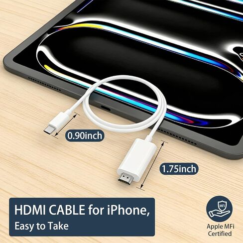كابل محول USB C إلى HDMI بطول 6 أقدام، 4K@60 هرتز من النوع C إلى HDMI 2.0، Thunderbolt 3/4 متوافق مع سلسلة iPhone 17/16/15 وMacBook وiMac وiPad Pro وGalaxy S24 وSurface وشاشة HDTV in Kuwait