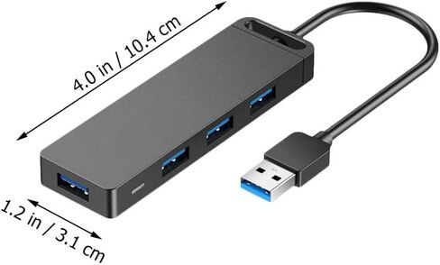 SEWACC USB Hub Ports High-Speed Data Splitter with Auxiliary Power Input Cable for Accessories Supports Dual SSD Compatible with Mouse Keyboard for Desktop Laptop in Kuwait
