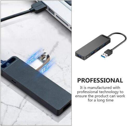 SEWACC USB Hub Ports High-Speed Data Splitter with Auxiliary Power Input Cable for Accessories Supports Dual SSD Compatible with Mouse Keyboard for Desktop Laptop in Kuwait