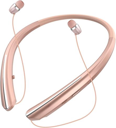 Bluetooth 5.0 Neckband Bluetooth Headphone, Sweat Resistant Noise Cancelling Stereo Headphones, and Retractable Ear Tips for Music, Conference, Videos (Black) in Kuwait