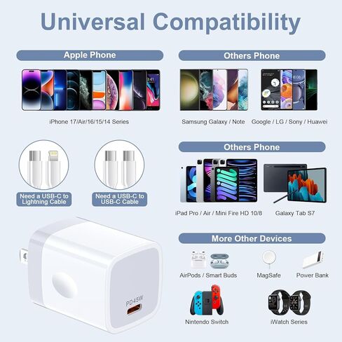 شاحن USB C فائق السرعة 45 وات لهاتف Samsung S26 Ultra، 45 وات شحن سريع من النوع C شاحن هاتف Android قابس جداري لهاتف Samsung Galaxy S26/S26+/S25 Ultra/S25 FE/S25 Edge/S24/S24 FE/S23/S22، Google 10 in Kuwait