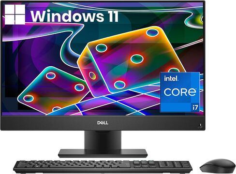 كمبيوتر مكتبي Dell OptiPlex 7470 الكل في واحد، Intel Core i7-9700، ذاكرة الوصول العشوائي 8 جيجابايت، 256 جيجابايت SSD، 23.8 بوصة FHD (1920x1080) AIO PC للأعمال، OptiPlex AIO PC Windows 11 Pro (متجدد) in Kuwait