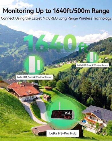 مستشعر نافذة الباب الذكي MOCREO LD1 LoRa، نطاق طويل جدًا 2000 قدم، عمر البطارية 5 سنوات، تنبيه فتح الباب الأيسر، إنذار ضد الكاذبة، لا رسوم شهرية، المحور مطلوب (غير متضمن) in Kuwait