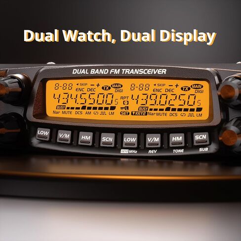 Radioddity DB50 50W UHF VHF Mobile Radio Transceiver High Power Ham Radio, Multi-Band Receiver with Detachable Front Panel & DB50K Mount Kit, Programming Cable, RS58 Mini Speaker, Chirp Compatible in Kuwait