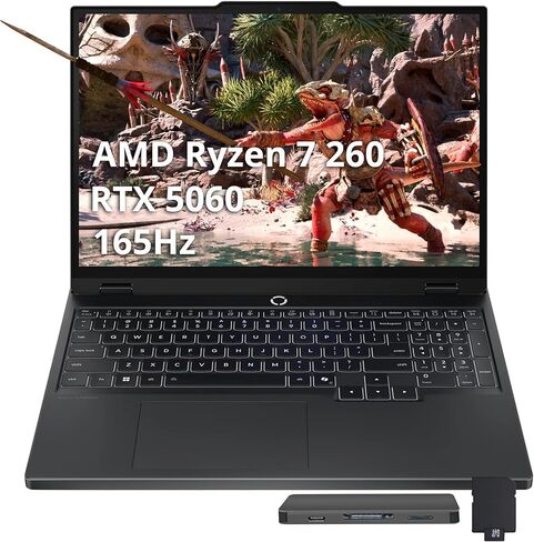 كمبيوتر محمول للألعاب Lenovo LOQ 15 15ARP9 RTX 4060، شاشة 15.6 بوصة FHD 144 هرتز، AMD Ryzen 7 7435HS، NVIDIA RTX 4060، ذاكرة وصول عشوائي DDR5 سعة 32 جيجابايت، 1 تيرابايت SSD، لوحة مفاتيح بإضاءة خلفية، RJ-45، حزمة مع مبرد كمبيوتر محمول PCO in Kuwait
