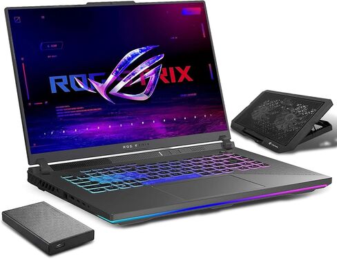 ASUS ROG Strix G16 (2025) Gaming Laptop, 16" 165Hz FHD+ Nebula Display, 115W Max TGP RTX 5070, AMD Ryzen 9 8940HX, 32GB DDR5, 1TB SSD, Intelligent Cooling, Win11 Pro - with 1TB External HDD & Cooler in Kuwait