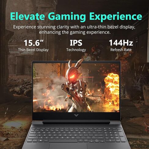 كمبيوتر محمول HP Victus مقاس 15.6 بوصة عالي الدقة 144 هرتز للألعاب، AMD Ryzen 5-7535HS، ذاكرة الوصول العشوائي DDR5 سعة 32 جيجابايت، 1 تيرابايت PCIe SSD، AMD Radeon RX 6550M، لوحة مفاتيح بإضاءة خلفية، Windows 11 Home، فضي (متجدد) in Kuwait