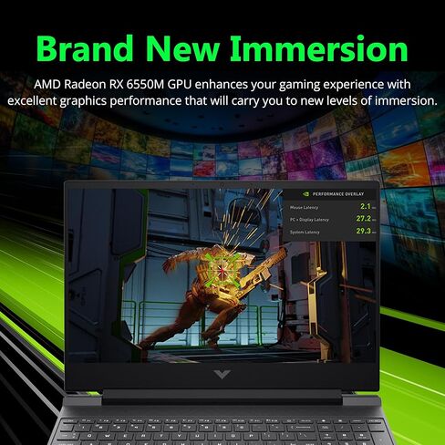 كمبيوتر محمول HP Victus مقاس 15.6 بوصة عالي الدقة 144 هرتز للألعاب، AMD Ryzen 5-7535HS، ذاكرة الوصول العشوائي DDR5 سعة 32 جيجابايت، 1 تيرابايت PCIe SSD، AMD Radeon RX 6550M، لوحة مفاتيح بإضاءة خلفية، Windows 11 Home، فضي (متجدد) in Kuwait