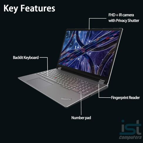 Lenovo ThinkPad P16 Mobile Workstation Laptop (16" 4K+ UHD+, NVIDIA RTX 3500 Ada 12GB, Intel Core i7-14700HX, 64GB DDR5, 1TB SSD) for Engineer, Architect, Designer, Fingerprint, IST Hub, Win 11 Pro in Kuwait