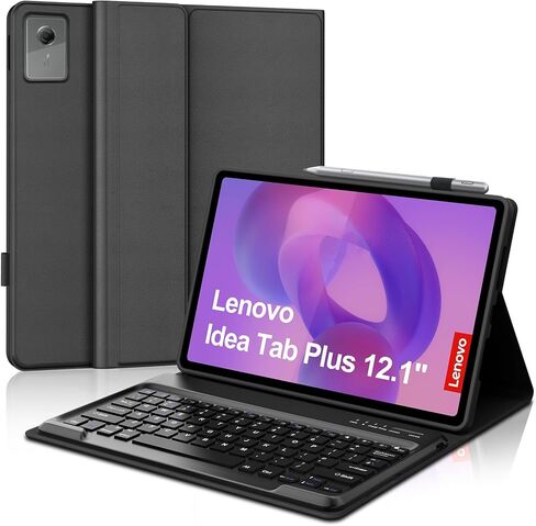 حافظة لوحة المفاتيح لجهاز 2025 Lenovo Idea Tab Plus 12.1 بوصة/Tab K12، لوحة مفاتيح لاسلكية مغناطيسية قابلة للفصل وحقيبة PU ممتازة مع حامل أقلام لجهاز Lenovo Idea Tab Plus/Tab K12 مقاس 12.1 بوصة (TB361FU/TB361ZU) in Kuwait