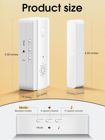 Freezer Door Alarm with Adjustable Voice Reminders (60s/30s/10s/0s Delay) for Open Freezer or Refrigerator Doors in Kuwait