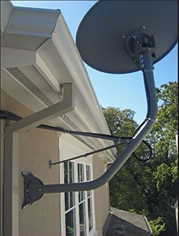 SatelliteSale Under Eave Mount 2" O.D. Heavy Duty Weather Resistant Satellite Dish Mounting Mast for Secure Antenna Installation in Kuwait