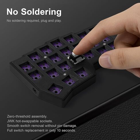 YIVU Corne V4 40% مجموعة لوحة مفاتيح ميكانيكية مقسمة، عمود متعامد لاسلكي مريح DIY هيكلي، قابل للتبديل السريع RGB QMK/قارورة قابلة للبرمجة لنظام التشغيل Mac/Win in Kuwait