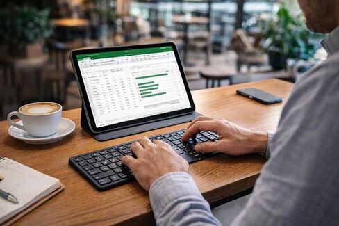 لوحة مفاتيح بلوتوث ثلاثية الطي مع لوحة اللمس - لوحة مفاتيح لاسلكية محمولة قابلة لإعادة الشحن لأجهزة iPad وiPhone وAndroid وWindows - كتابة بالحجم الكامل، تصميم صغير الحجم للسفر، تصميم أمريكي in Kuwait