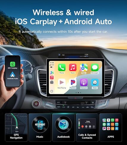 11.5" Car Radio Stereo for Honda Accord 2013-2017, 4+64G IPS HD Touch Screen with Wireless CarPlay & Android Auto, 5G WiF GPS Navigation FM SWC Bluetooth, 1080P Backup Camera in Kuwait