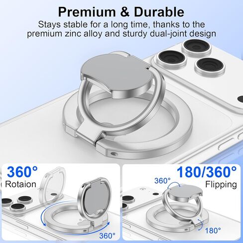 Magsafe Grip Phone Ring Holder for iPhone 17 Pro Max/17 Pro/17 Plus/17/Air/16e/16/15/14/13/12,Dual-Sided Magnet Mag Safe Phone Grip Magnetic Phone Stand for Samsung,Android,Magnetic Car Mount in Kuwait