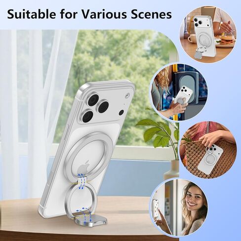 Magsafe Grip Phone Ring Holder for iPhone 17 Pro Max/17 Pro/17 Plus/17/Air/16e/16/15/14/13/12,Dual-Sided Magnet Mag Safe Phone Grip Magnetic Phone Stand for Samsung,Android,Magnetic Car Mount in Kuwait