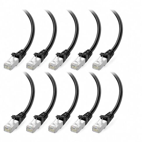 BRENDAZ Cat6A Ethernet Cable, 10-Pack, 10Gbps Snagless Cat 6A UTP Patch Cord, 24 AWG RJ45 for Networking, Computers, Routers, and Switches (3-Feet) in Kuwait