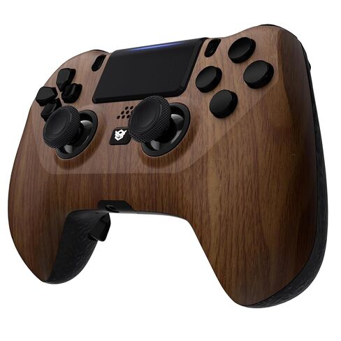 وحدة تحكم لاسلكية HEXGAMING HYPER متوافقة مع أزرار ps4-4 الخلفية، وإيقاف المشغلات، وأعواد الإبهام القابلة للتبديل - نمط خشبي أسود in Kuwait