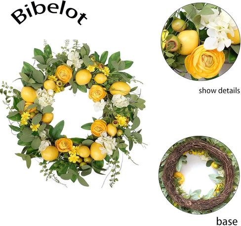 ibelot 3pcs Artificial Lemon Branches with Green Leaves,Faux Yellow Lemons Tree Stem Fake Fruit Branch, Spring Yellow Lemon Artificial Floral Picks Branches for Home Kitchen Table Party Vase Decor … in Saudi Arabia