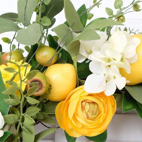ibelot 3pcs Artificial Lemon Branches with Green Leaves,Faux Yellow Lemons Tree Stem Fake Fruit Branch, Spring Yellow Lemon Artificial Floral Picks Branches for Home Kitchen Table Party Vase Decor … in Saudi Arabia