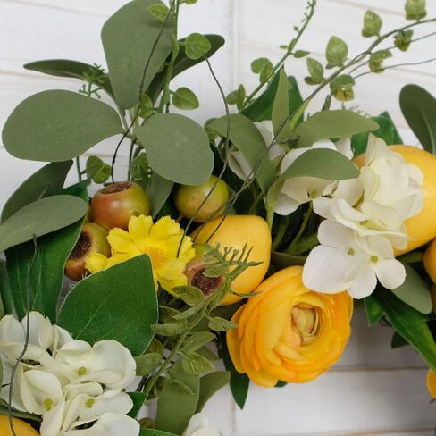ibelot 3pcs Artificial Lemon Branches with Green Leaves,Faux Yellow Lemons Tree Stem Fake Fruit Branch, Spring Yellow Lemon Artificial Floral Picks Branches for Home Kitchen Table Party Vase Decor … in Saudi Arabia