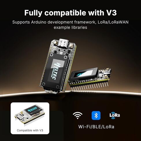 Heltec ESP32 LoRa 32 V4 Development Board with OLED Display Glue Antenna Upgraded ESP32 S3 SX1262 27dBm High Power Chip for WiFi Meshtastic IoT Devices Arduino Smart Home and Wireless Communication in Kuwait