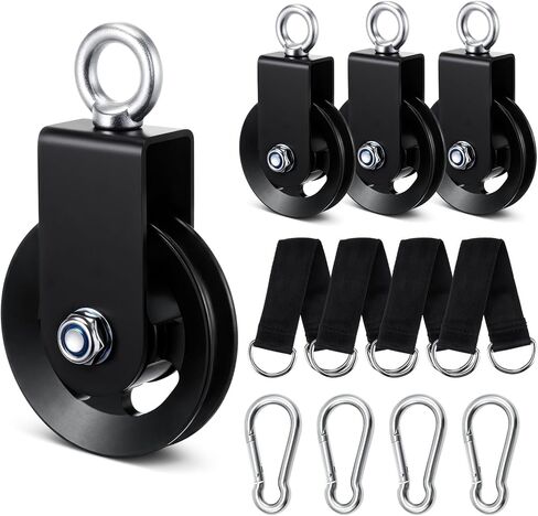 Soulchen 4 Pcs Aluminum Cable Pulley Wheel for Home Gym Pulley System 90mm Aluminum Alloy Gym Accessories for Smooth Gliding and Full-Body Workouts in Home in Saudi Arabia