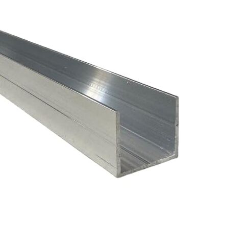 1" Aluminum U Channel 48" Long Extrusion Trim, C Channel 1/16th inch Thick - 1" Inside Width, 1" Height, Slate Grey or Black (4, Black) in Saudi Arabia