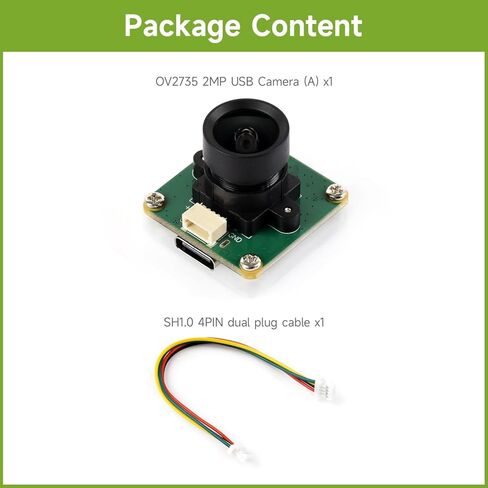 Waveshare OV2735 2MP USB Camera (A), Supports USB2.0 Type-C Port and SH1.0 4PIN Header in Kuwait