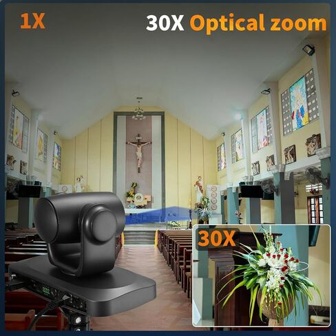 كاميرا 4K PTZ، تكبير بصري 30X مع NDI|HX2، تتبع تلقائي بالذكاء الاصطناعي، HDMI/USB3.0/LAN/PoE - حل بث مباشر طويل المدى للكنيسة والعبادة والمؤتمرات in Kuwait