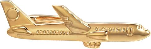 Yoursfs Cool Airplane Tie Clips For Men Personalized Skinny Stainless Steel Gold Silver Aircraft Tie Clasp For Mens Accessories Jewelry Gift in Kuwait