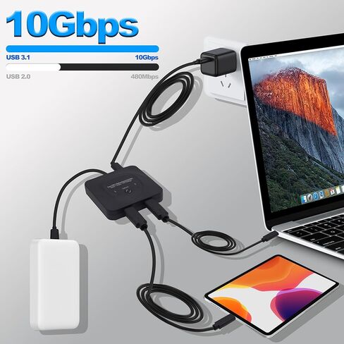 USB-C Switch Splitter ثنائي الاتجاه USB Type C Switch 1 in 2 Out/2 in 1 Out Selector 2 كمبيوتر مشاركة 1 جهاز محول مصدر الفيديو يدعم 8K@60 هرتز بيانات 10 جيجابت في الثانية 100 وات PD شحن للكمبيوتر المحمول والشاشة in Kuwait